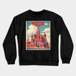 Red Square Moscow Russia Vintage Tourism Poster Crewneck Sweatshirt